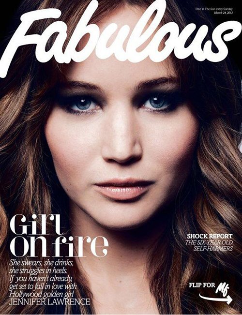 Дженнифер Лоуренс на обложке журнала Fabulous. Март 2013