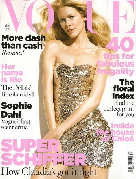 Клаудия Шиффер в журнале Vogue UK. Апрель 2009