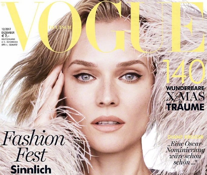 Диана Крюгер украсила обложку декабрьского Vogue Germany