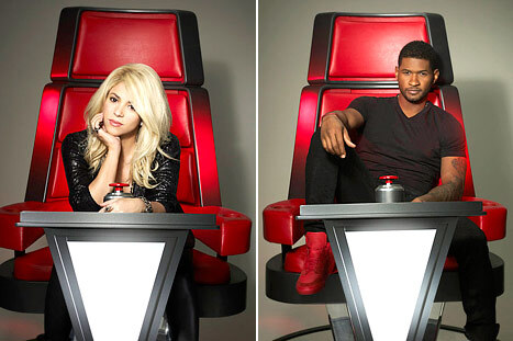 Шакира и Ашер на промо-фото нового сезона шоу "Голос"