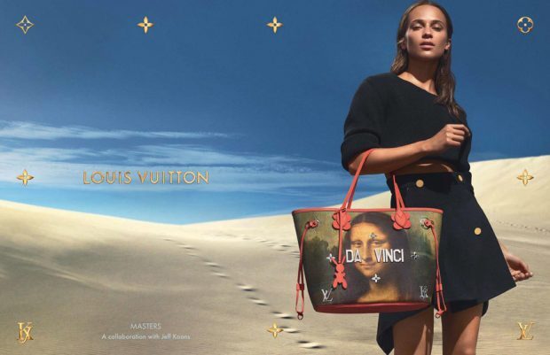 Алисия Викандер снялась в рекламе новой совместной коллекции Louis Vuitton и Джеффа Кунса