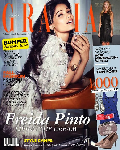 Фрида Пинто в журнале Grazia Индия. Октябрь 2011